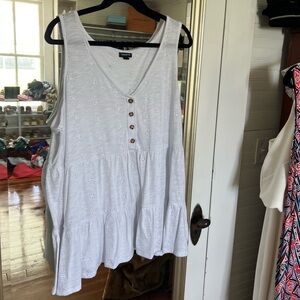 White Eyelet Tiered Tank